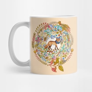 Red Fox Autumn Botanical Mug